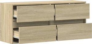 vidaXL vidaXL Ścienna szafka TV z LED, dąb sonoma, 100x31x45 cm 9