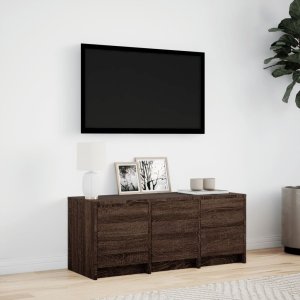 vidaXL Szafka TV z LED, brązowy dąb, 97x34x40 cm 4