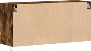 vidaXL vidaXL Ścienna szafka TV z LED, przydymiony dąb, 100x31x45 cm 8