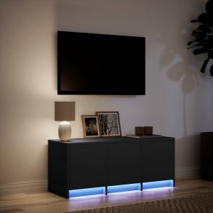 vidaXL Szafka TV z LED, czarna, 97x34x40 cm 5
