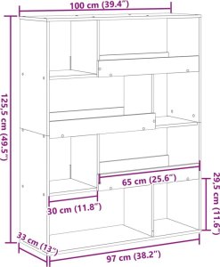 vidaXL Regał/przegroda biały 100x33x125,5cm 8