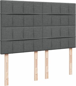 vidaXL Łóżko kontynentalne z materacem, ciemnoszara tkanina 180x200 cm 7