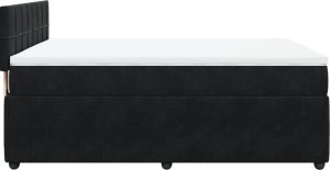vidaXL vidaXL Łóżko kontynentalne z materacem, czarne, aksamit, 140x190 cm 7