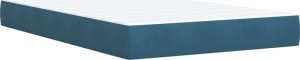 vidaXL vidaXL Łóżko kontynentalne z materacem, niebieskie, 120x200cm, aksamit 10