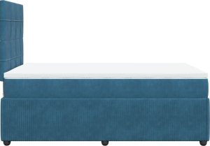 vidaXL Łóżko kontynentalne z materacem, ciemnoniebieskie, 120x200 cm 5