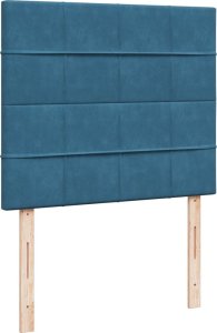 vidaXL Łóżko kontynentalne z materacem, ciemnoniebieskie, 120x200 cm 7