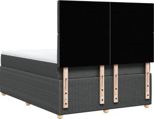vidaXL vidaXL Łóżko kontynentalne z materacem, ciemnoszara tkanina 140x200 cm 8