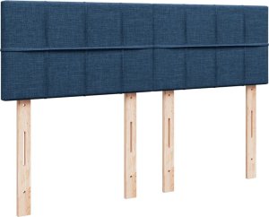 vidaXL Łóżko kontynentalne z materacem, niebieskie, tkanina 140x200 cm 7
