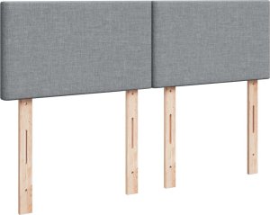 vidaXL Łóżko kontynentalne z materacem, jasnoszare 140x200 cm, tkanina 7