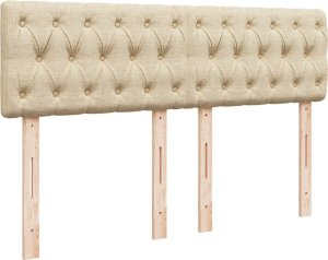 vidaXL vidaXL Łóżko kontynentalne z materacem, kremowe, tkanina, 140x200 cm 7