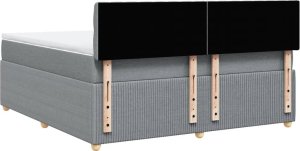 vidaXL Łóżko kontynentalne z materacem, jasnoszare, tkanina, 180x200cm 6