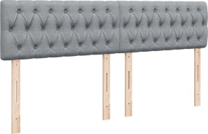 vidaXL Łóżko kontynentalne z materacem, jasnoszare, tkanina, 180x200cm 7