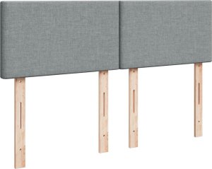 vidaXL Łóżko kontynentalne z materacem, jasnoszare, tkanina 160x200 cm 7