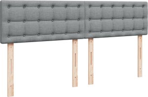 vidaXL Łóżko kontynentalne z materacem, jasnoszare, tkanina 200x200 cm 7