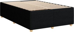 vidaXL Łóżko kontynentalne z materacem, czarne, tkanina, 120x200 cm 10
