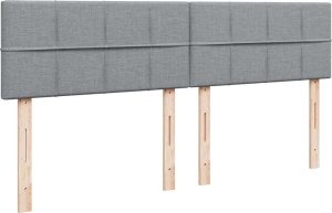 vidaXL Łóżko kontynentalne z materacem, jasnoszare, tkanina 200x200 cm 7