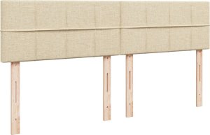 vidaXL Łóżko kontynentalne z materacem, kremowe, tkanina, 180x200 cm 7