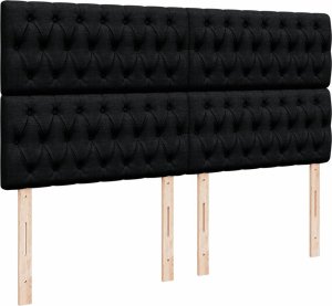 vidaXL vidaXL Łóżko kontynentalne z materacem, czarne, tkanina 180x200 cm 9