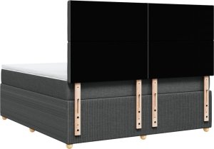 vidaXL vidaXL Łóżko kontynentalne z materacem, ciemnoszara tkanina 180x200 cm 7