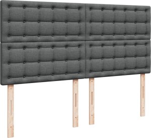 vidaXL vidaXL Łóżko kontynentalne z materacem, ciemnoszara tkanina 180x200 cm 8