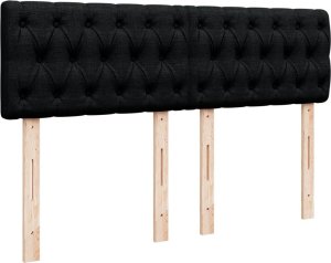 vidaXL Łóżko kontynentalne z materacem, czarne, tkanina 160x200 cm 7