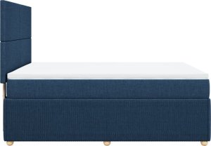 vidaXL Łóżko kontynentalne z materacem, niebieskie, tkanina 140x200 cm 5