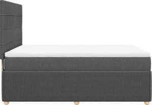 vidaXL Łóżko kontynentalne z materacem, ciemnoszara tkanina 160x200 cm 5