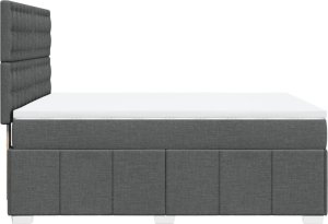 vidaXL Łóżko kontynentalne z materacem, ciemnoszara tkanina 160x200 cm 5
