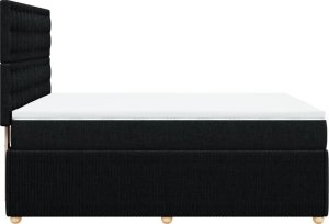 vidaXL Łóżko kontynentalne z materacem, czarne, tkanina, 140x190 cm 5
