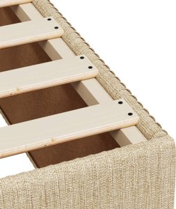 vidaXL Łóżko kontynentalne z materacem, kremowe, tkanina, 140x190 cm 10