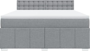 vidaXL vidaXL Łóżko kontynentalne z materacem, jasnoszare, tkanina, 180x200cm 6