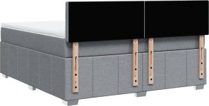 vidaXL vidaXL Łóżko kontynentalne z materacem, jasnoszare, tkanina, 180x200cm 8