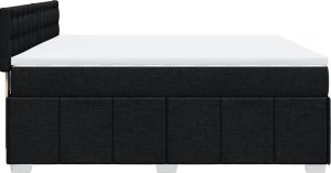 vidaXL vidaXL Łóżko kontynentalne z materacem, czarne, tkanina 180x200 cm 7