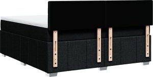 vidaXL vidaXL Łóżko kontynentalne z materacem, czarne, tkanina 180x200 cm 8