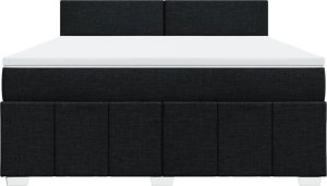 vidaXL vidaXL Łóżko kontynentalne z materacem, czarne, tkanina 180x200 cm 6