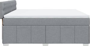 vidaXL vidaXL Łóżko kontynentalne z materacem, jasnoszare, tkanina, 180x200cm 7