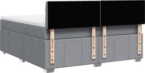 vidaXL vidaXL Łóżko kontynentalne z materacem, jasnoszare, tkanina, 180x200cm 8