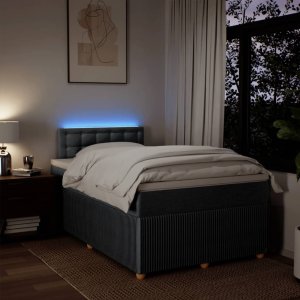 vidaXL vidaXL Łóżko kontynentalne z materacem, ciemnoszara tkanina 120x200 cm 5