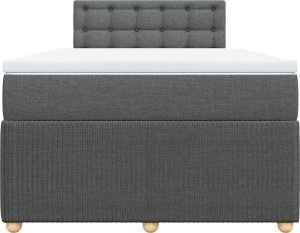 vidaXL vidaXL Łóżko kontynentalne z materacem, ciemnoszara tkanina 120x200 cm 6