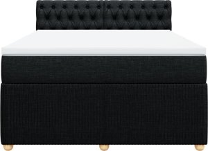 vidaXL vidaXL Łóżko kontynentalne z materacem, czarne, tkanina 160x200 cm 6
