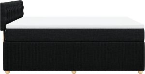 vidaXL vidaXL Łóżko kontynentalne z materacem, czarne, tkanina 160x200 cm 7