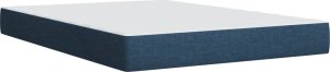 vidaXL vidaXL Łóżko kontynentalne z materacem, niebieskie, tkanina 140x200 cm 10