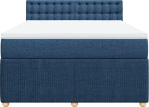 vidaXL vidaXL Łóżko kontynentalne z materacem, niebieskie, tkanina 140x190 cm 6