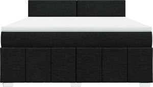 vidaXL vidaXL Łóżko kontynentalne z materacem, czarne, tkanina 180x200 cm 4