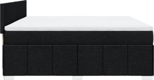 vidaXL vidaXL Łóżko kontynentalne z materacem, czarne, tkanina 180x200 cm 5