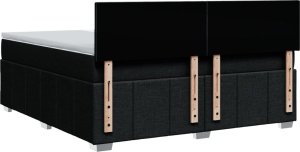 vidaXL vidaXL Łóżko kontynentalne z materacem, czarne, tkanina 180x200 cm 6