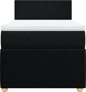 vidaXL Łóżko kontynentalne z materacem, czarne, tkanina, 80x200 cm 4