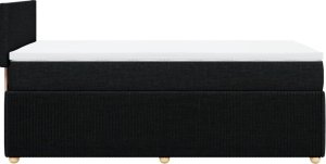 vidaXL Łóżko kontynentalne z materacem, czarne, tkanina, 80x200 cm 5