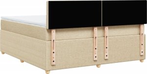 vidaXL vidaXL Łóżko kontynentalne z materacem, kremowe, tkanina, 180x200 cm 8