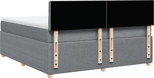 vidaXL vidaXL Łóżko kontynentalne z materacem, jasnoszare, tkanina, 180x200cm 8